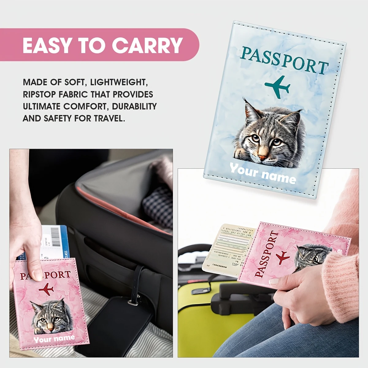 Custom Name Cat Realistic Styl - Travel Accessories Present 评论和价格