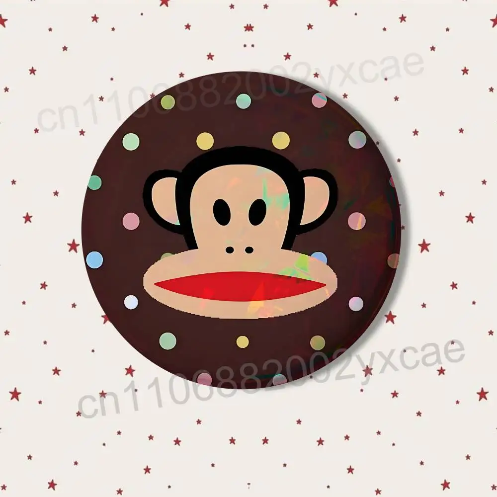 Dies ist ein Affen-Paul-Frank-Abzeichen für Rucksäcke, Kleidungsdekoration, runde Brosche aus Weißblech, lustige, individuelle Geschenke für Freunde – Detail 10