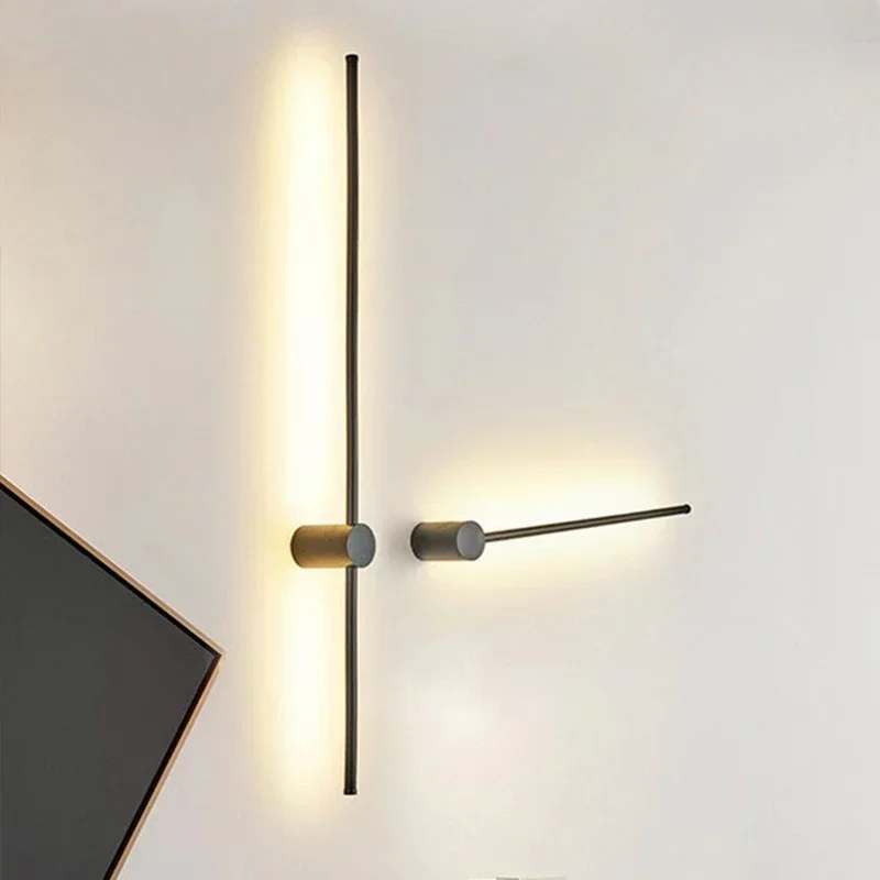 

Nordic Art Design Minimalist Long Line Wall Lamps Modern Simple Living Room Room DecorationLuxury Hotel High-end Wall Lamp
