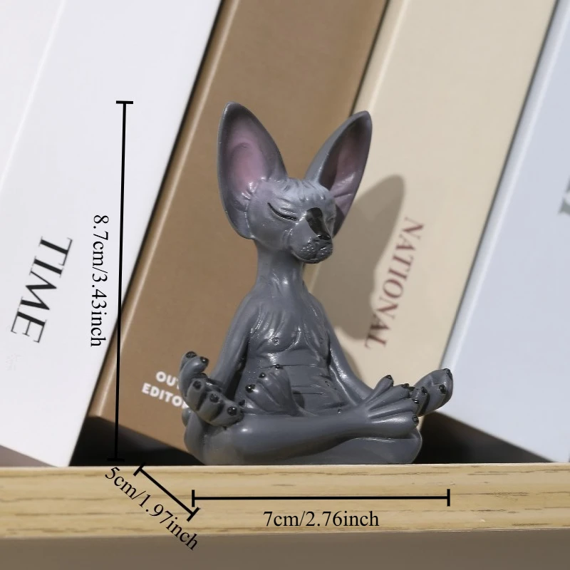 Handmade Meditation Cat Figurines See-No Hear-No Speak-No Resin Craft Ornaments Home Decor Animal Desk Decoration Birthday Gift
