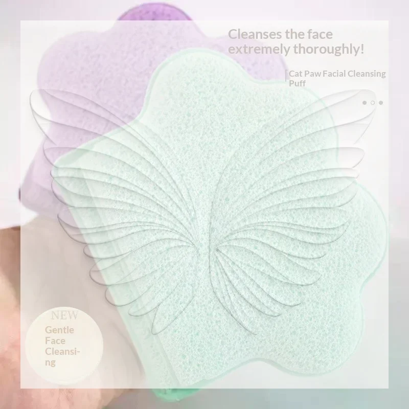 1Pcs Face Wash Puff Soft Face Cleaning Sponge Pad Glove Shape Mud Film Cleaner