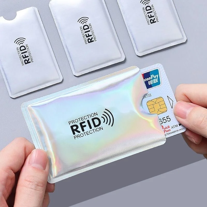 5Pcs Anti Rfid Wallet Blocking Reader Nfc Lock Id Bank Card Holder Passport Protection Metal Credit Card Holder Id Cards Case