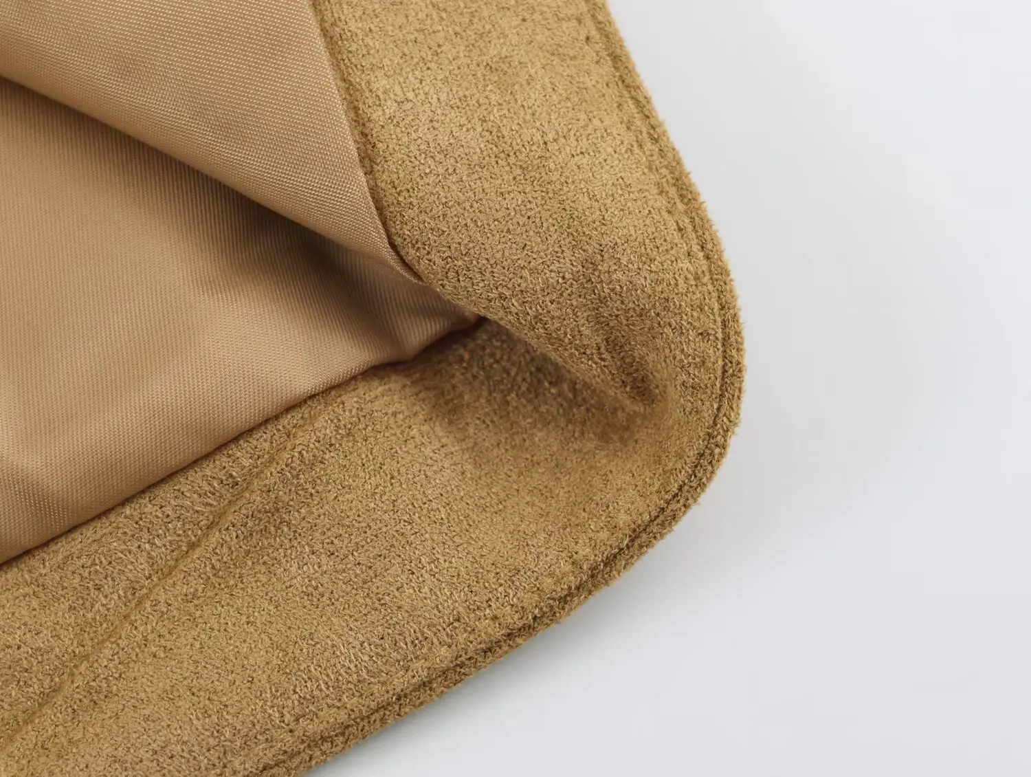 Damen Slim-Fit Jacke Stehkragen Langarm Einreihig mit Taschen Einfarbiger Wildledermantel 2026 Herbstmode Pendler-Oberbekleidung – Detail 10
