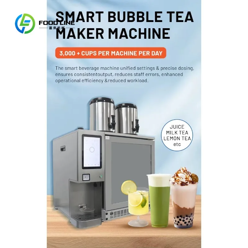 Customized High Productivity Stainless Remote Control Boba Tea Vending Machine Smart Beverage Coffee Shop Machine for Bubble Tea