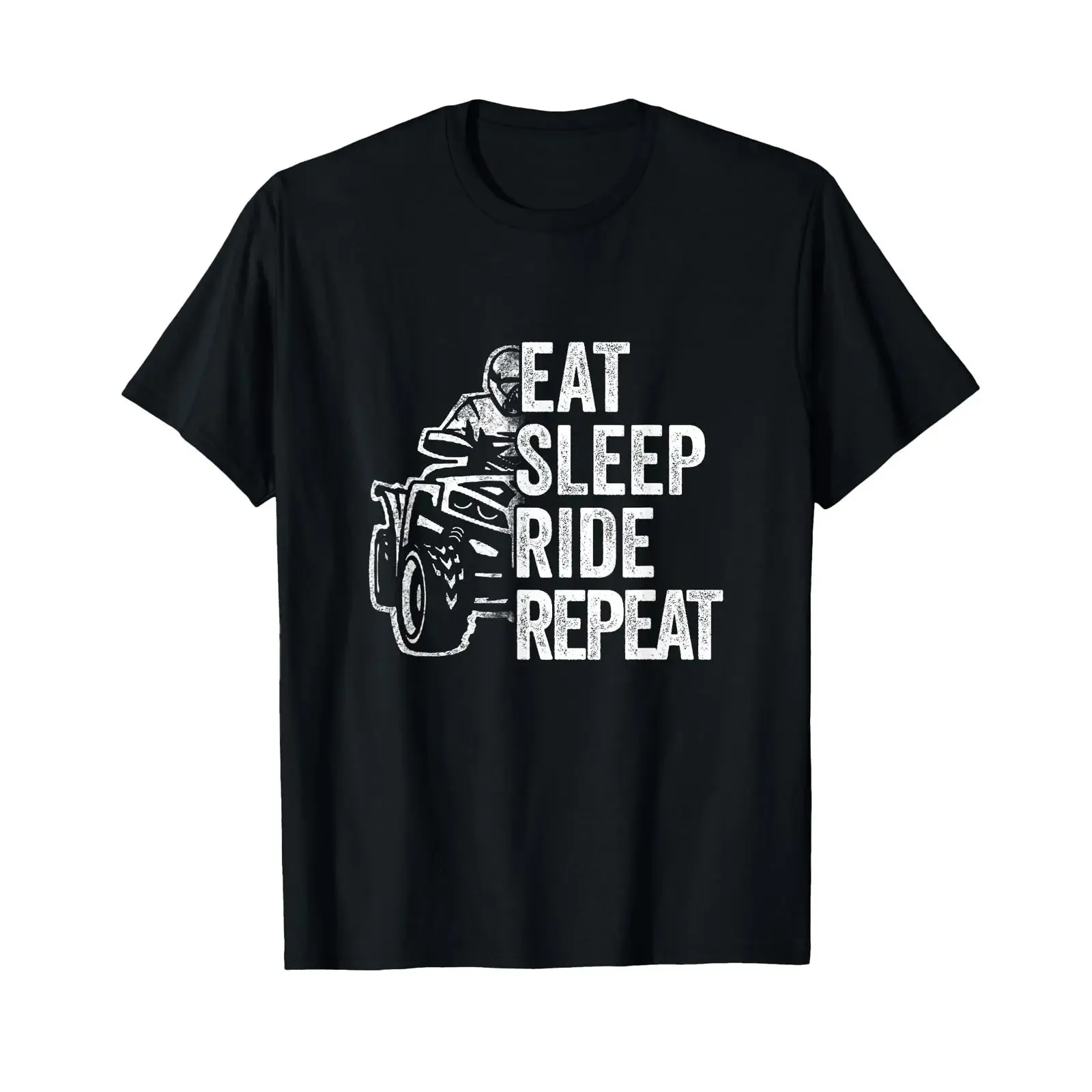 Eat Sleep Ride Repeat ATV Quad Bike Riding Four Wheelers T Shirt vintage Washed homme Comfortable Slightly Soft Breathable