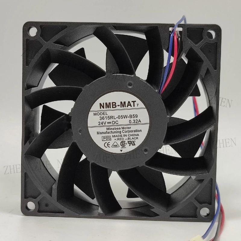 S New for NMB-MAT 3615RL-05W-B59 24V 0.32A 3-Wire Cooling Fan #QW