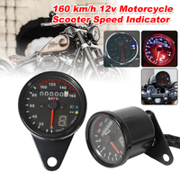 Motorcycle LED Dual Odometer KMH Speedometer Gauge For Honda Kawasaki Suzuki KTN
