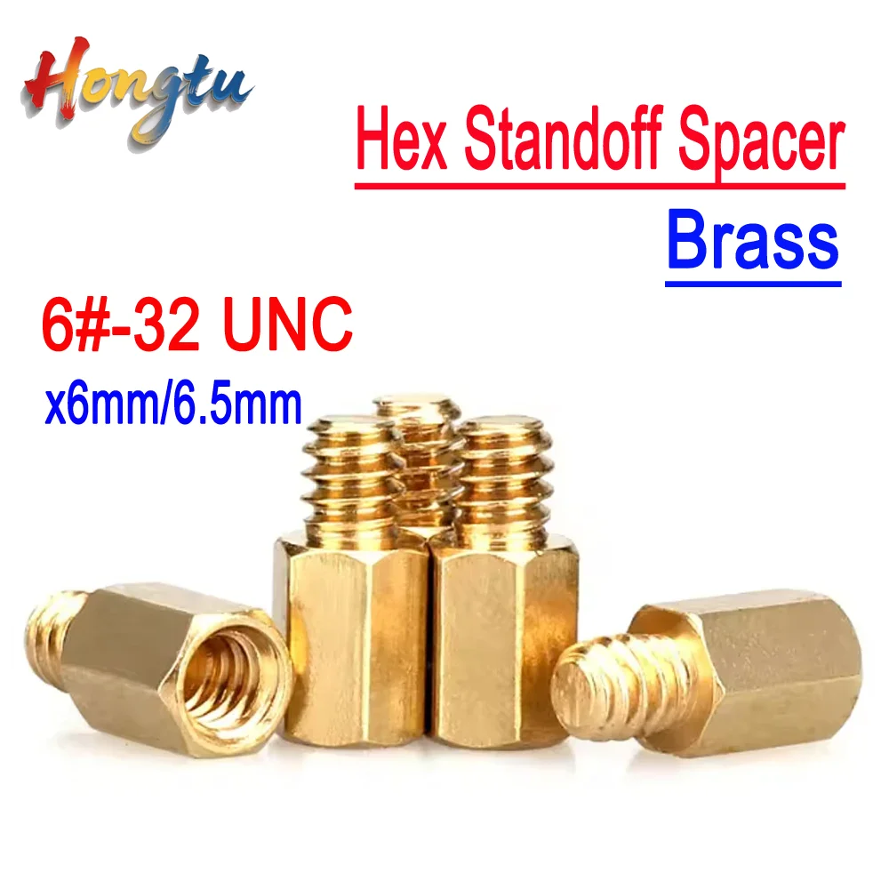 

Hongtu 20pcs/Lot Hex Brass Standoff Spacers - UNC 6#-32x6+4mm & 6#-32x6.5+4mm for PC Motherboard