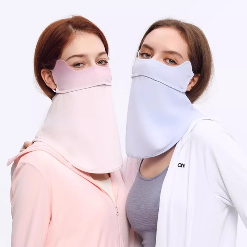 

2024 Sunscreen Mask For Women New Detachable Facekini Ice Silk Anti-ultraviolet Summer Breathable Thin Cover Face Sunproof mask