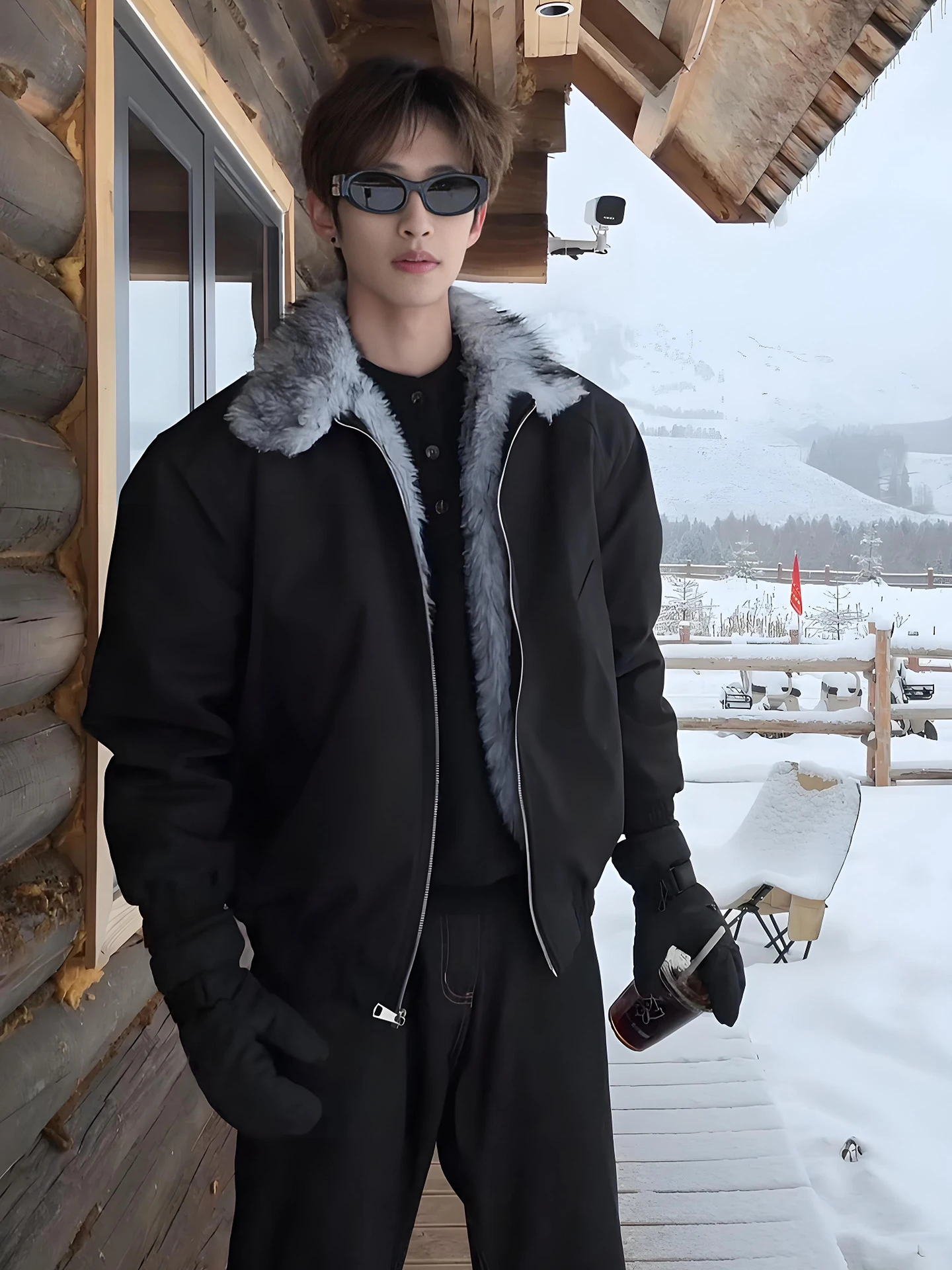 

Мужская зимняя куртка Wolf King Mountain Eagle Feather Collar из хлопка с воротником-стойкой, на флисовой подкладке, теплая