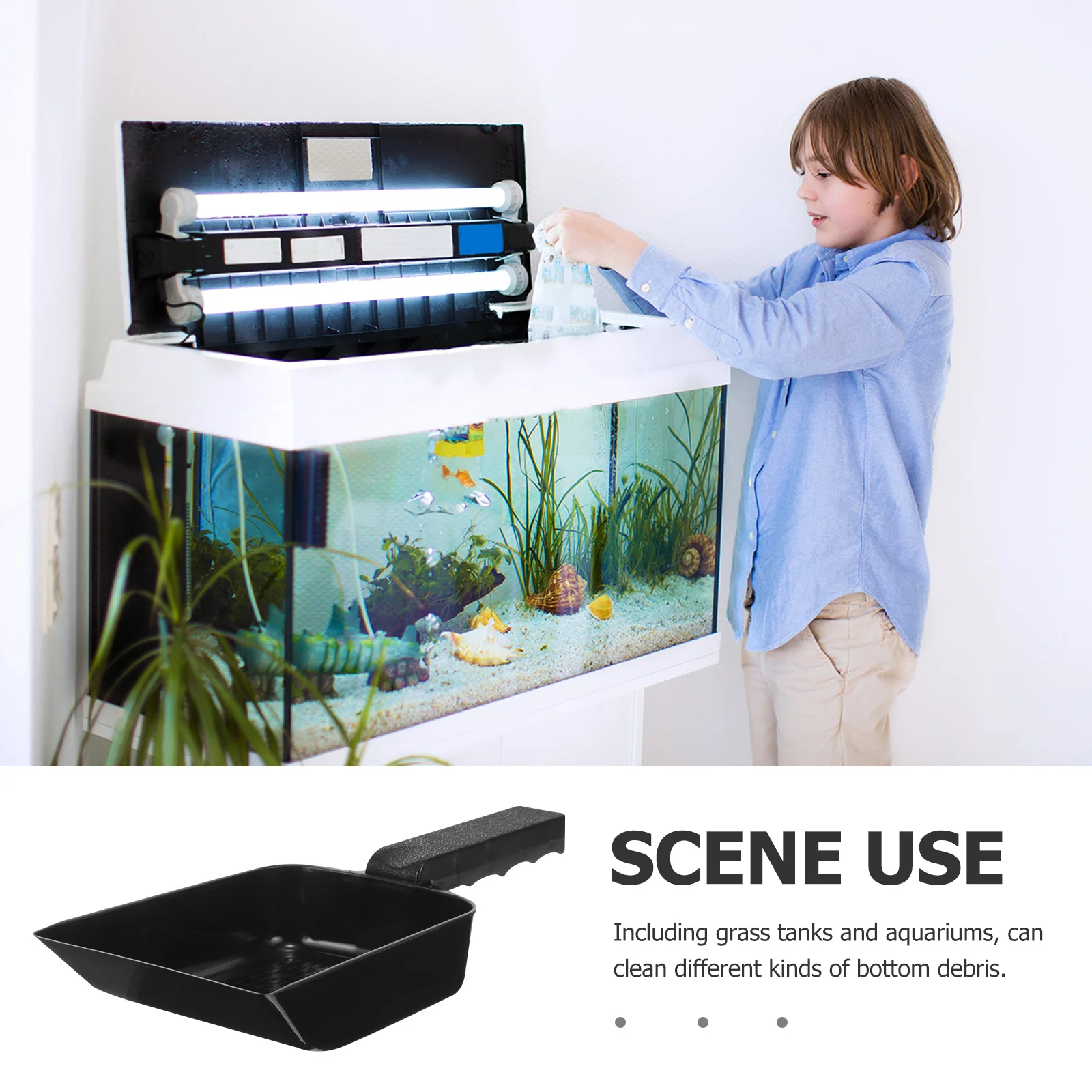 

Aquarium Sand Plastic Fish Tank For Gravel Cleaning Handheld Sediment Scooper Reusable Tool Fish Tank Accessory Aquarium