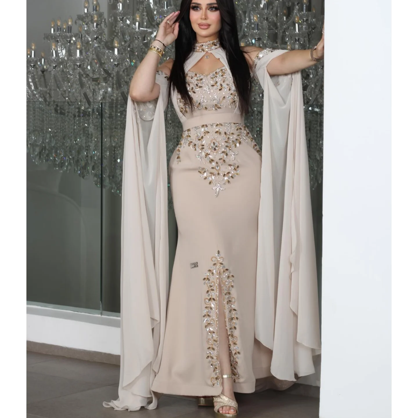 

Elegant Prom Dress Sequins Beaded Dubai Sweet Crystals Evening Dresses Beaded Long Bespoke Occasion Customized Wedding Dress
