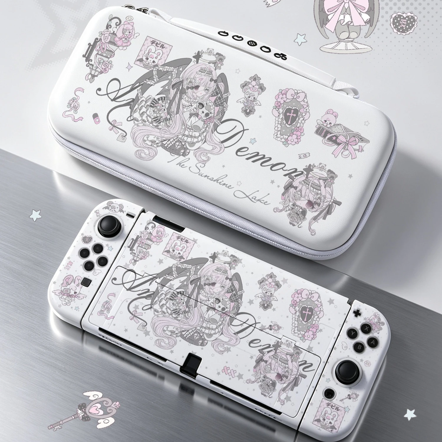 Gothic Lolita-Style Switch Case Storage Bag Full-Coverage Shock-Resistant Joy-Con Controller Shell for Nintendo Switch 2 OLED NS