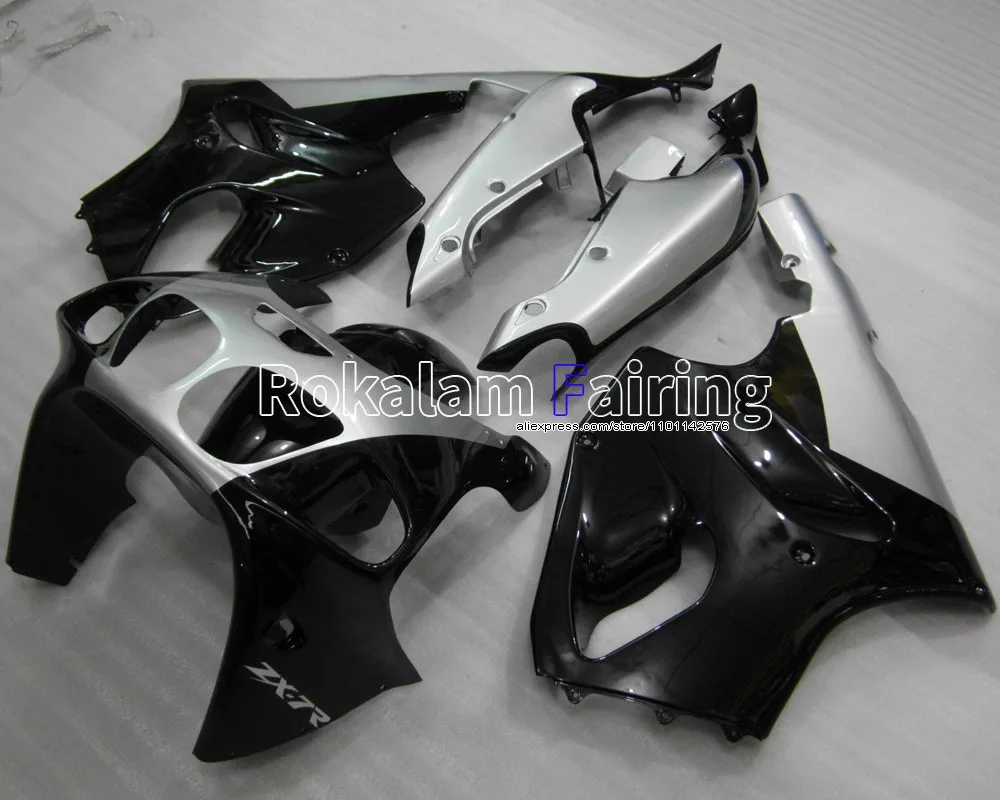 For Kawasaki Fairings Ninja ZX-7R Silver Black Parts 1996-2003 ZX7R 96-03 ZX 7R Motorcycle Cowling Aftermarket kit