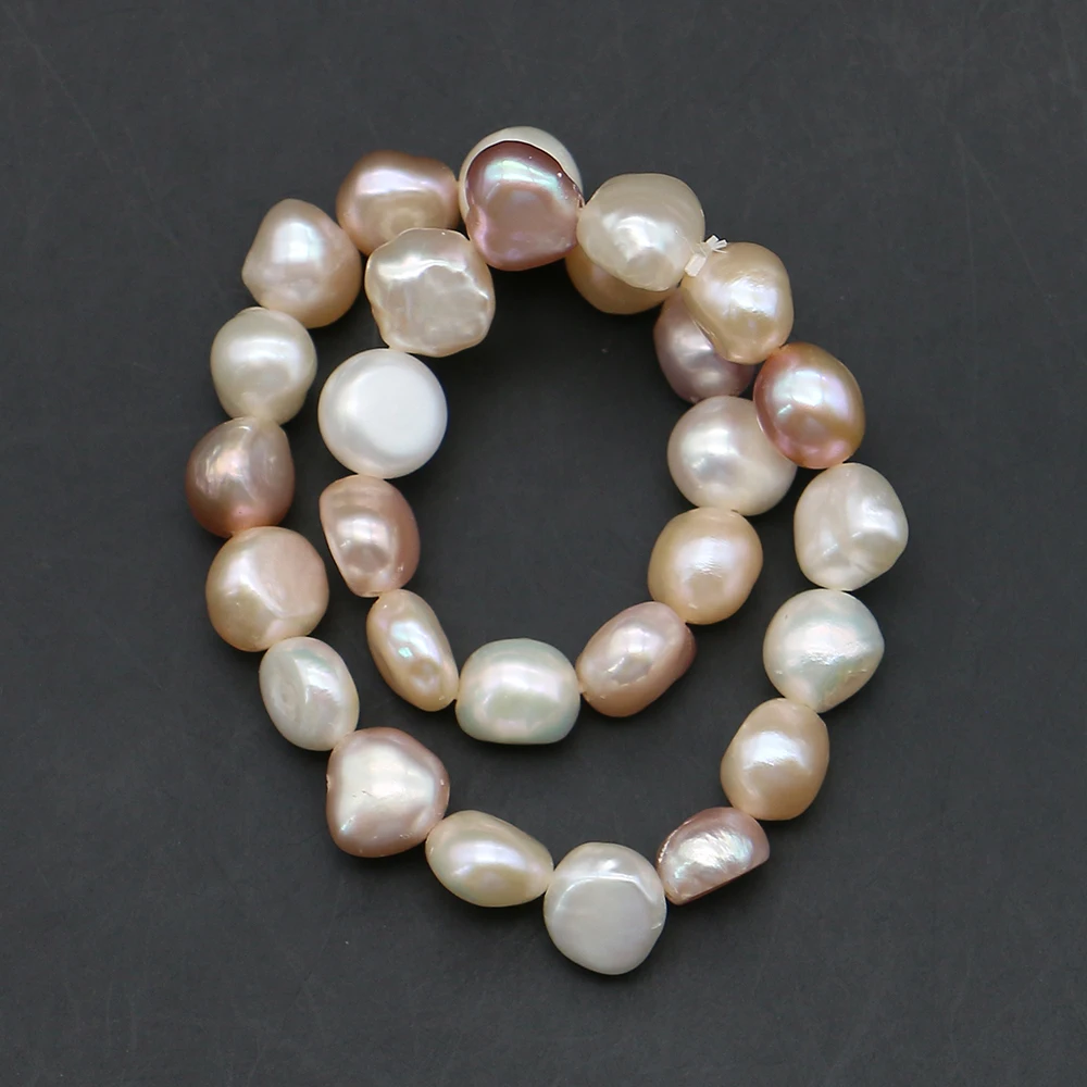 

Irregular Natural Freshwater Pearl Straight-hole Beaded Bracelet 7-8mm Mixed-color Baroque Pearl Loose Bead Accessory 1strand