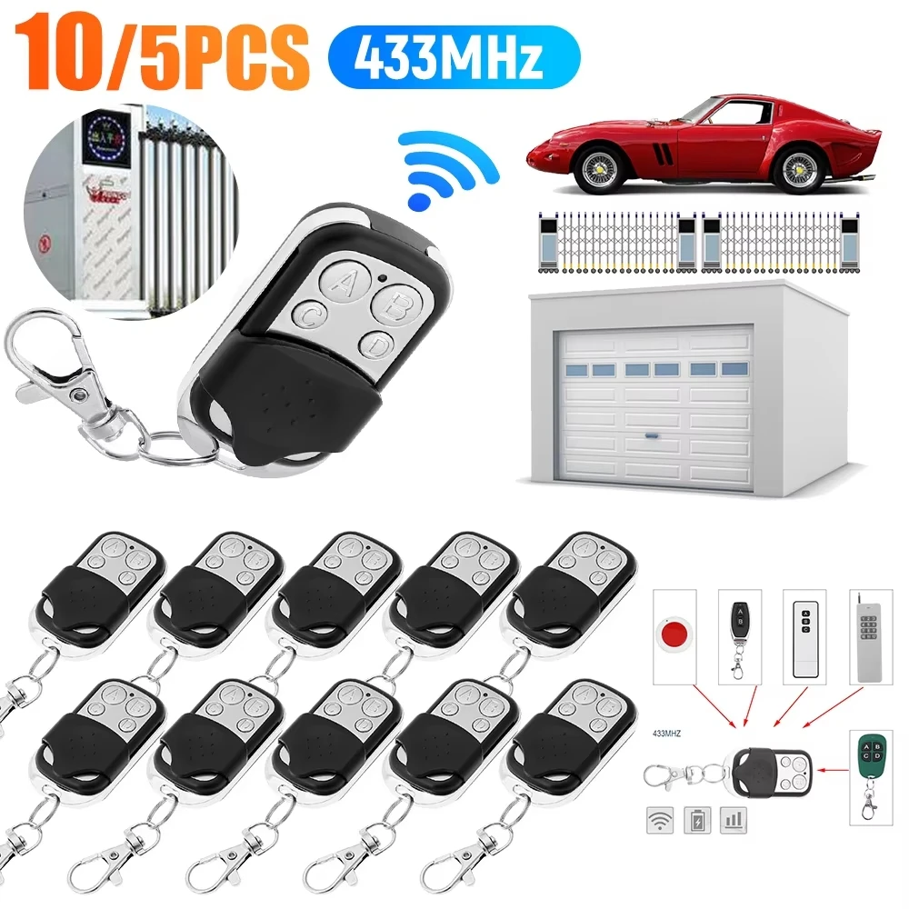 

1/3/5pcs 433MHz 4CH Remote Control Duplicator Key Fob Distance Remote Control 433.92MHZ Clone For Garage Door Gate