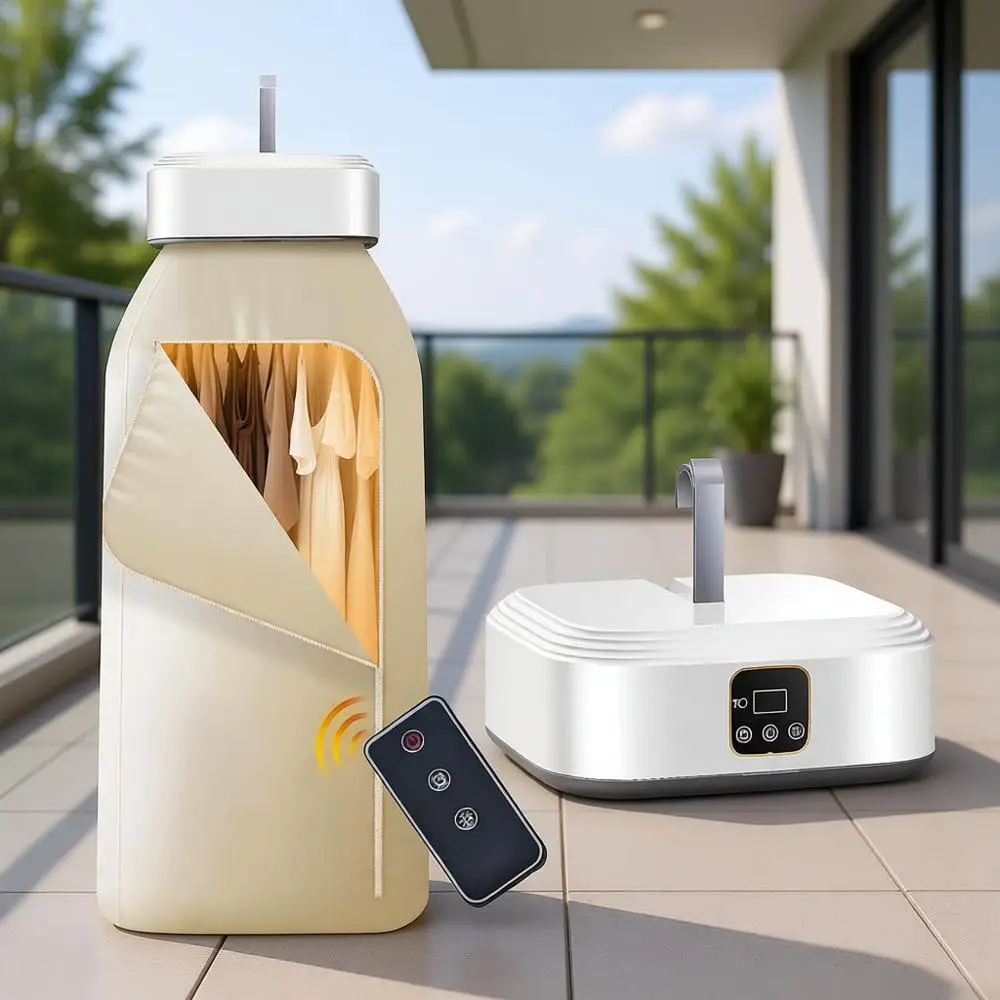 

Портативная мини-электрическая сушилка для путешествий, автодомов, дома и прачечной с пультом дистанционного управления и мешком для сушки