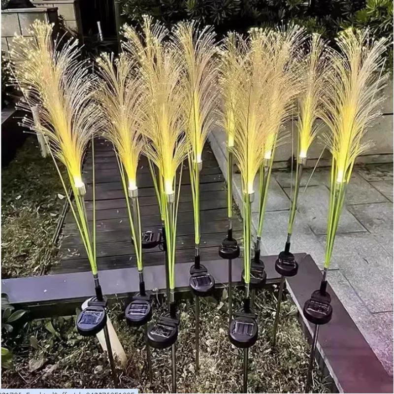 2PCS LED Solar Garden Reed Lamp Outdoor Waterproof Lawn Light Yard Christmas Decoration Path Lighting Decor Solar Power Light