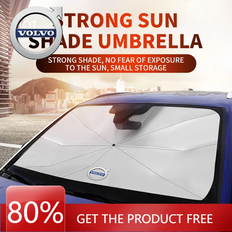 

Эмблемы 2026 Новый для Volvo, солнцезащитный козырек на лобовое стекло автомобиля, зонтик с передней затенением автомобиля для Volvo XC90 XC60 C30 T6 S60 C70 XC40 V40 XC70 V