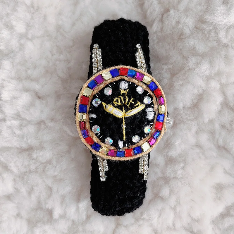 DIY Pure Handmade Woolen Wrist Watch Original Design Woven Watch Creative Gift