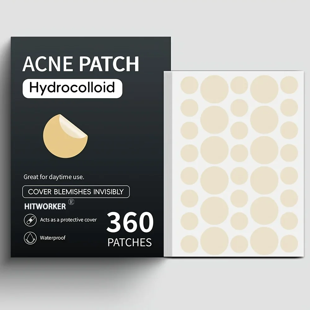 360 pieces of skin-colored hydrocolloid acne patches | Gentle skin care, waterproof and breathable, day and night care, facial s