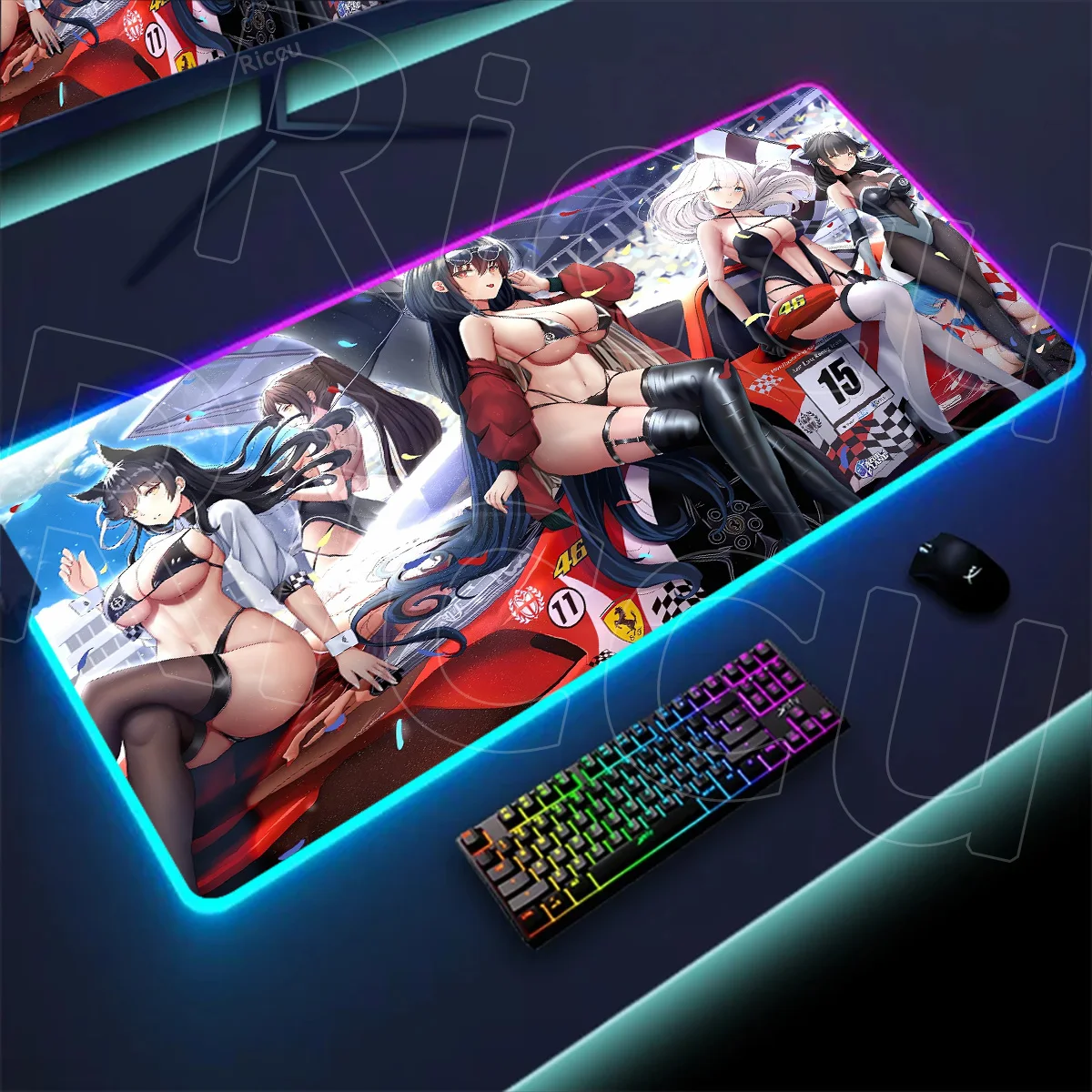 

HD Print Anime Azur Lane XXL RGB Mousepad Anime Sexy Girl Large Game Accessory Bikini Big Breast Desk Mat Keyboard Pad Mouse Pad