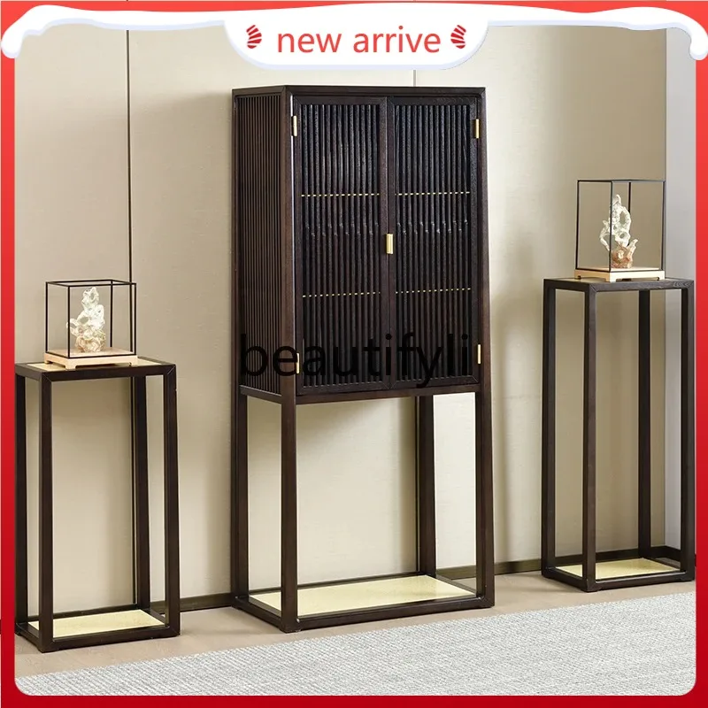 

D2520 Винный шкаф из массива дерева, высокий шкаф для гостиной со светлым маленьким новым китайским декоративным шкафом