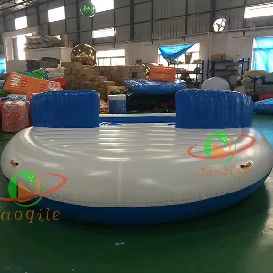 Customized Inflatable Floating Island Water Leisure Boat Inflatable Beach Water Mattress Rest Platform