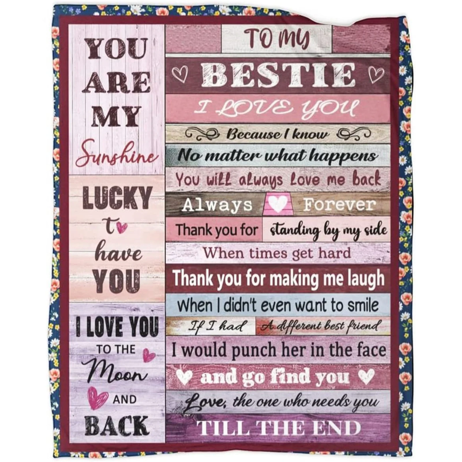 KACISSTY Best Friend Birthday Gifts Blankets 13 Designs Name Custom Gift for Women Friendship Fannel Throw Blanket Cozy Quilts