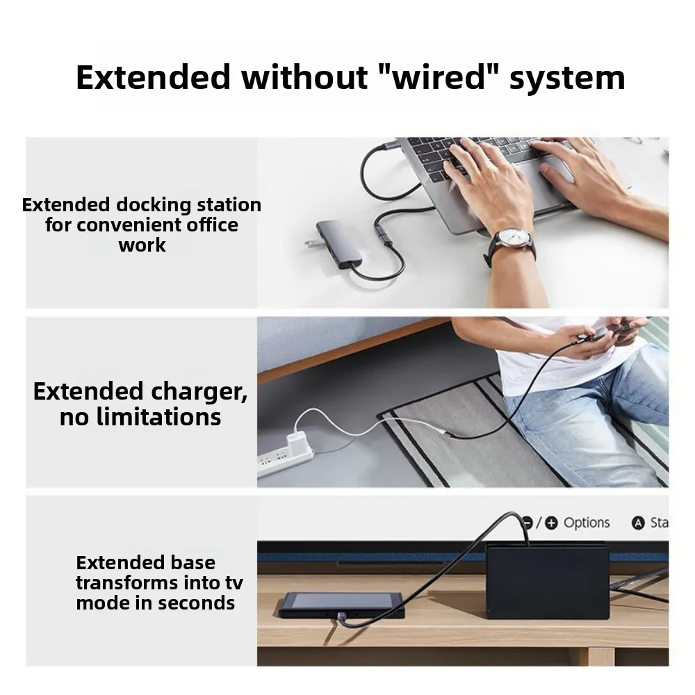 Male To Female Type-C Extension Cable PD 100W USB C 3.1 Type-C Extension Date Line Braided Shell High Speed