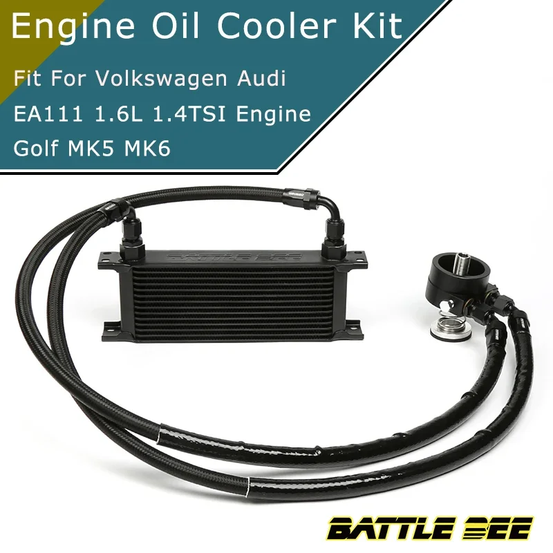 

Oil Cooler Kit AN8 For VAG Golf MK5 MK6 1.6L 1.4T Engine EA111 Volkswagen Audi A3 Oil Filter Sandwich Adapter BB-OCK-111