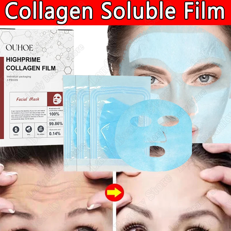 Collagen Film Paper Soluble Facial Mask Face Skin Cheek Sticker Forehead Patch Smile Lines Patches Anti-aging Wrinkles Remover