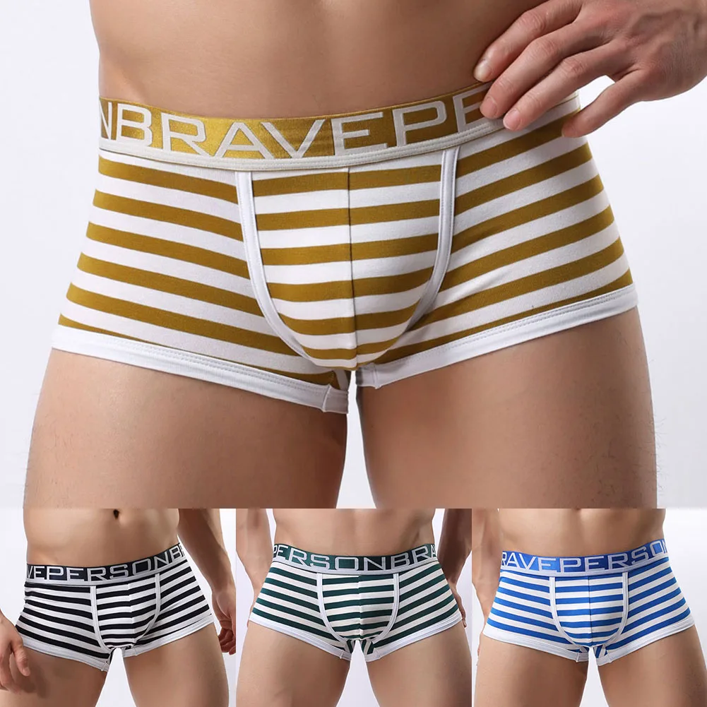 ملابس داخلية مخططة قابلة للتنفس، للاستخدام اليومي غير الرسمي، بوكسر مخطط مثير للرجال 5 نسيج سباندكس مريح #6