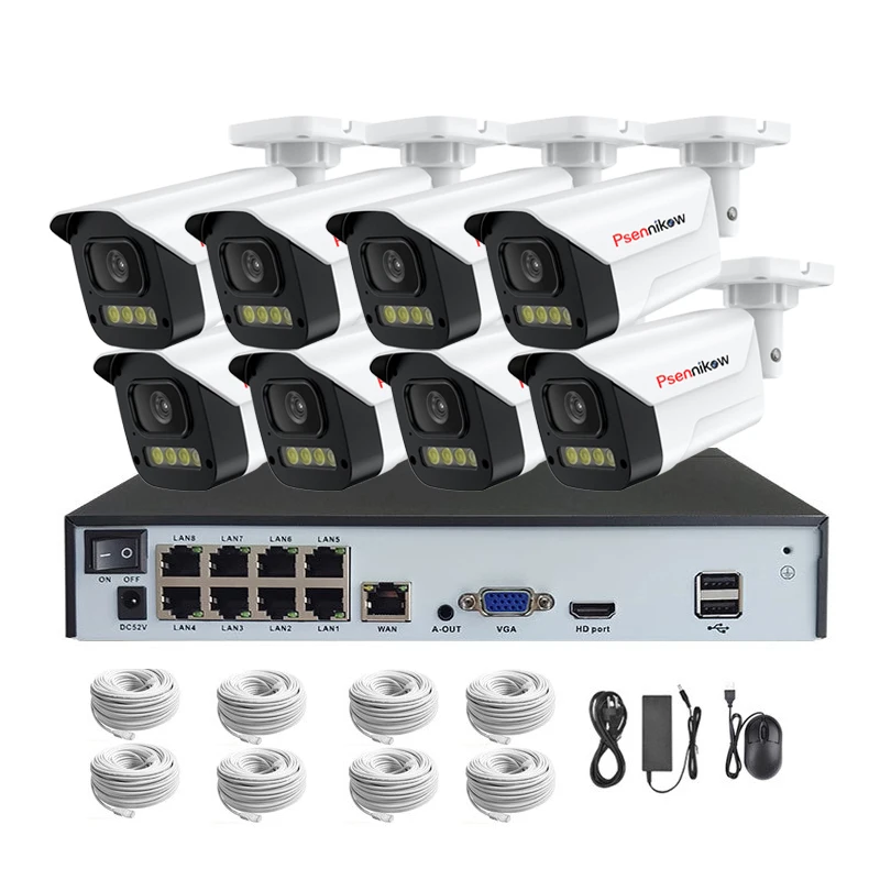 

Tuya 8CH POE Kit Video Surveillance 8MP 5MP Super HD Outdoor IP Cameras AI Starlight Night Vision CCTV Security Camera System