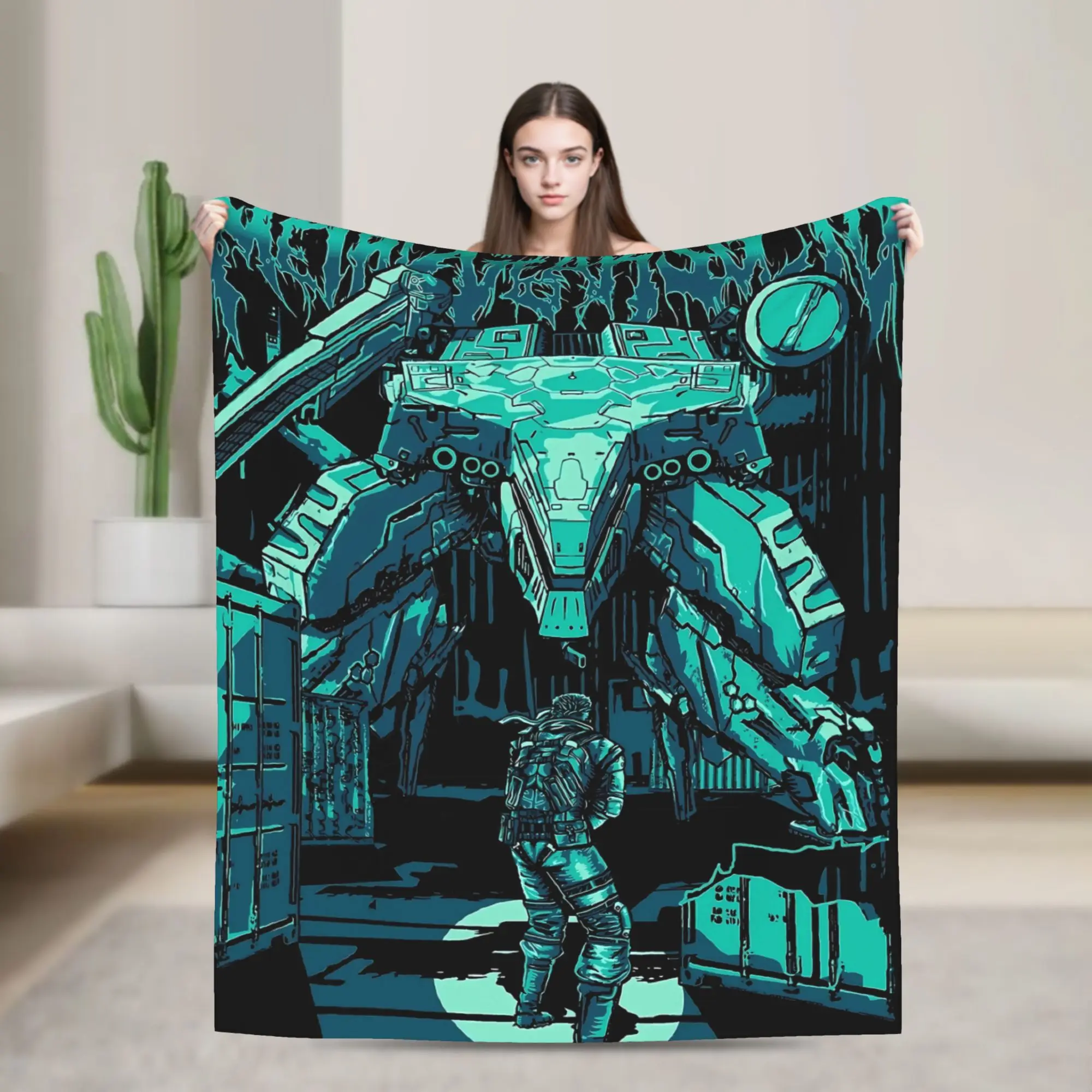 Metal Gear Solid Game  Warm Blanket  Picnic Plush Throw Blanket Graphic Couch Chair Flannel Bedspread Sofa Bed Cover