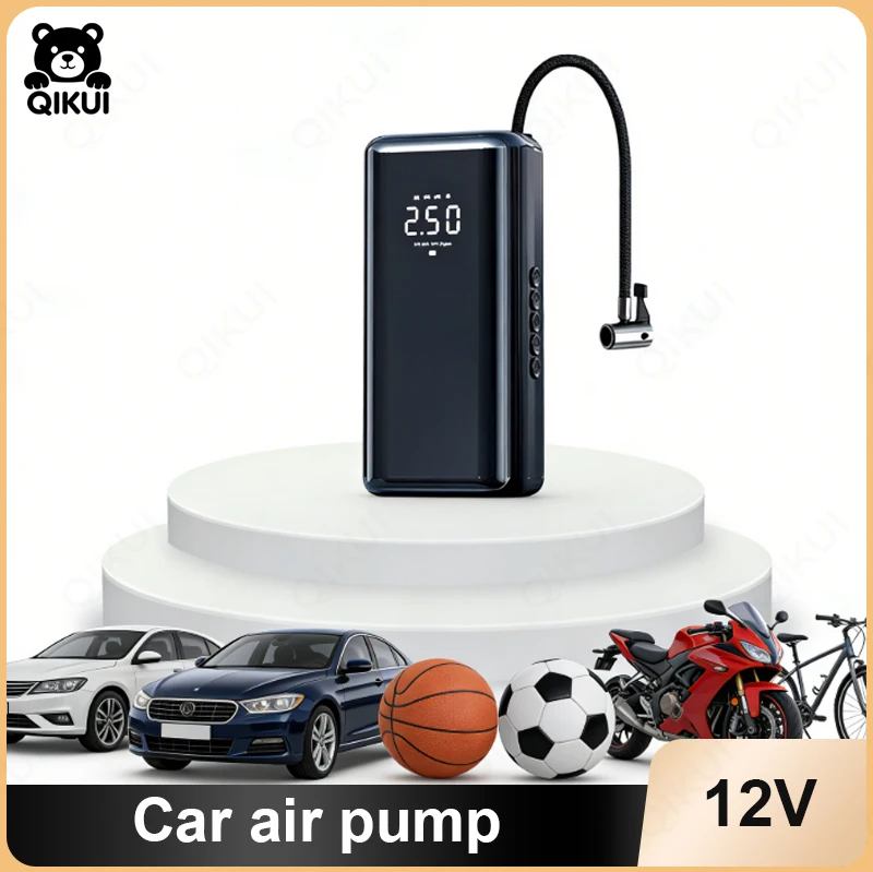 

Портативный автомобильный компрессор для экстренного запуска двигателя, 12В DC, насос для накачки шин для легковых автомобилей, внедорожников, грузовиков, мотоциклов с LED-подсветкой