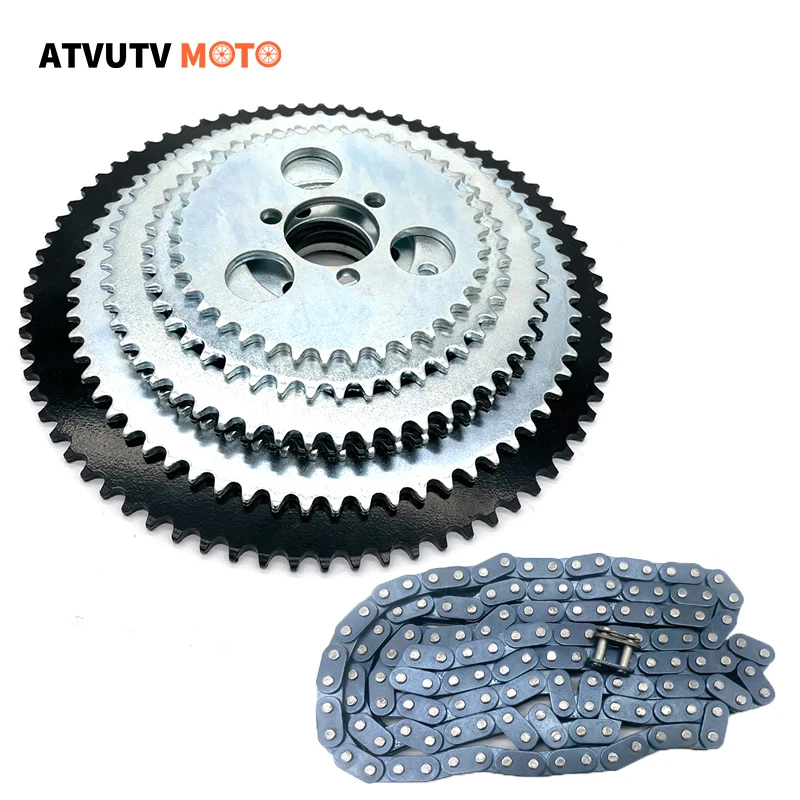 

T8F 38T 44T 54T 64T 74T Rear Chain Sprocket T8F 136link Chain 26mm 29mm 35mm 54mm For 47cc 49cc Pocket Bike Mini Moto Quad ATV