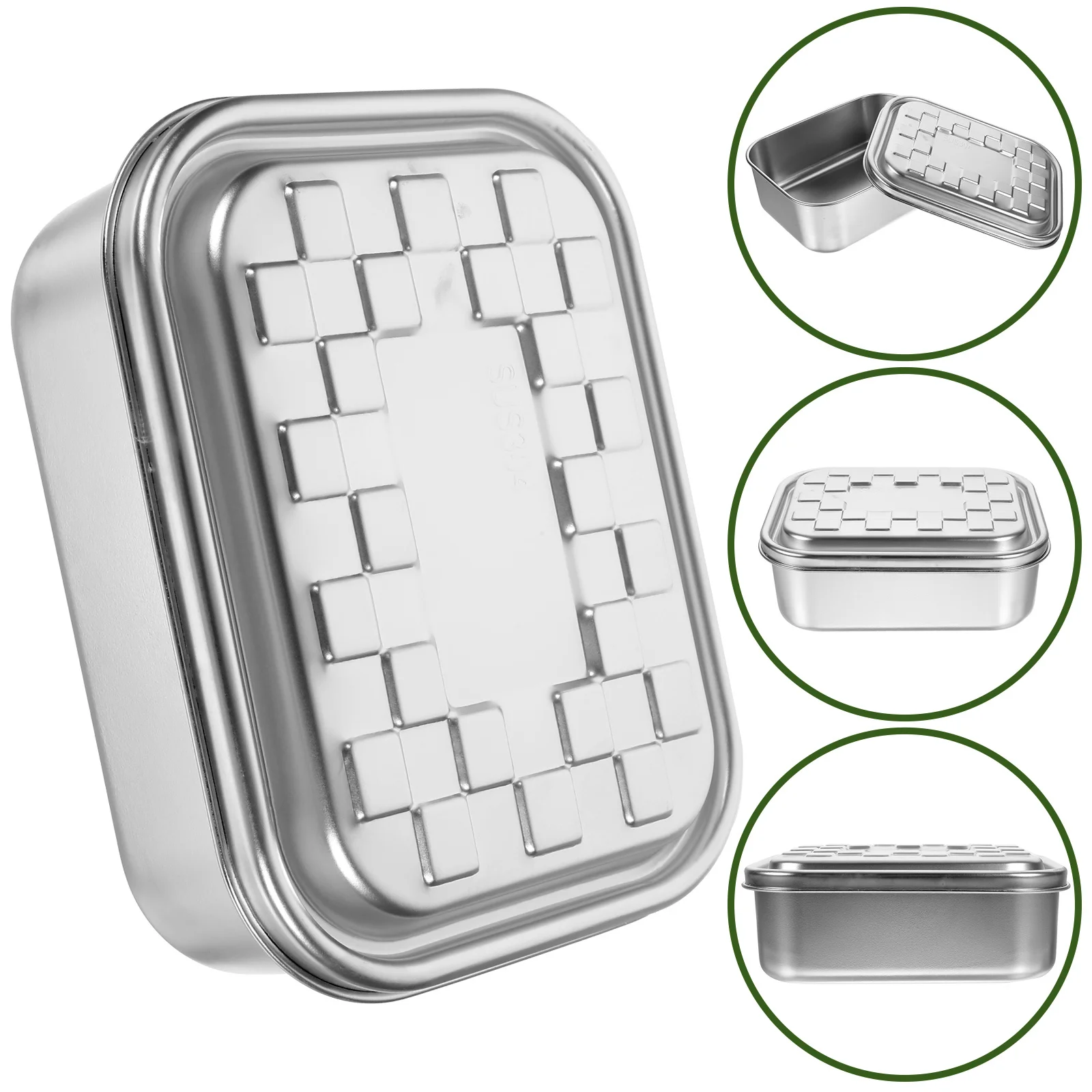 

1pc Stainless Steel Bento Box 100Ml Leakproof Lunch Container For Office School Picnic Reusable Metal Food Box Portable Meal