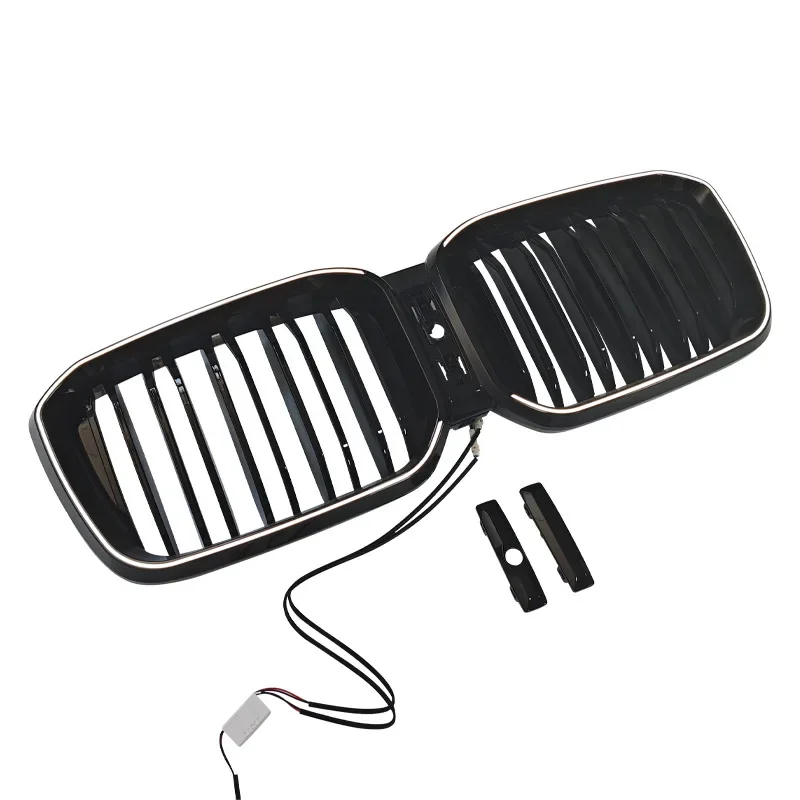 

Подходит для высококачественной решетки переднего бампера из АБС-пластика с подсветкой, светодиодной решеткой для BMW X3/X4 G01 G02 G08 M40i 20i 30i LCI