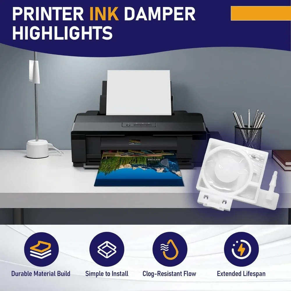 4-Pack Printer Ink Damper  Compatible with Epson P408 R1900 R1390 L1800 L1400 R2000 R2400 L1300 T50 L805 DTF Printers White