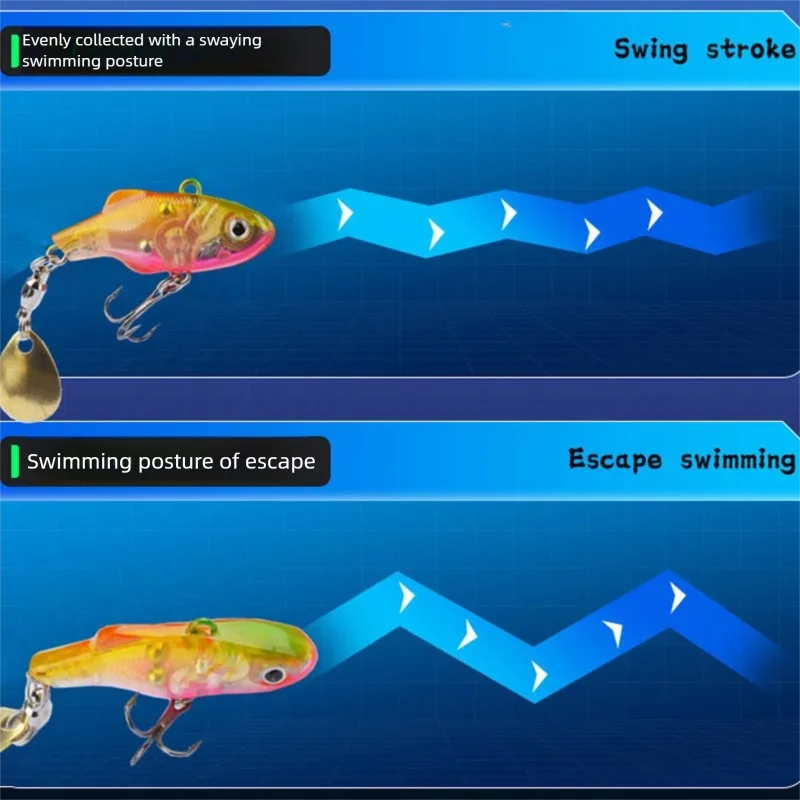 3.5 سنتيمتر 4 جرام VIB الصيد إغراء مايكرو غرق الطعوم سبينر ملعقة الاهتزاز تهزهز الطعم فيبي إغراء 12 #   خطاف ثلاثي لسمك الشبوط وسمك السلمون المرقط