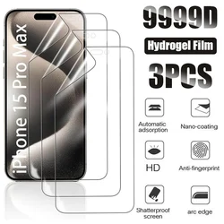 3Pcs Full Cover Hydrogel Film for iPhone 15 14 13 16 Pro Max 15 Plus 16E Screen Protector for iPhone 11 12 13 Pro 13Mini SE 2020