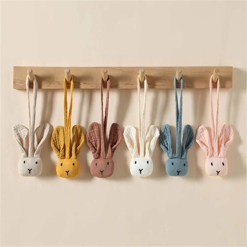 Attache-tétine lapin coloré pour bébé, porte-sucette pour garçons et filles, pendentif poussette lapin, doux, cadeau de jouet confortable pour