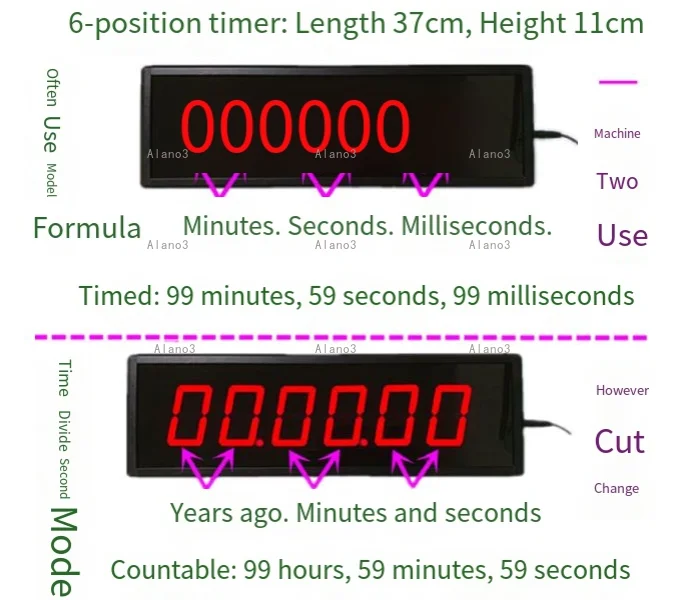 Competition Timer LED Digital Display, Plug in Model,Training Speech, Dedicated Timing, Stopwatch Counter