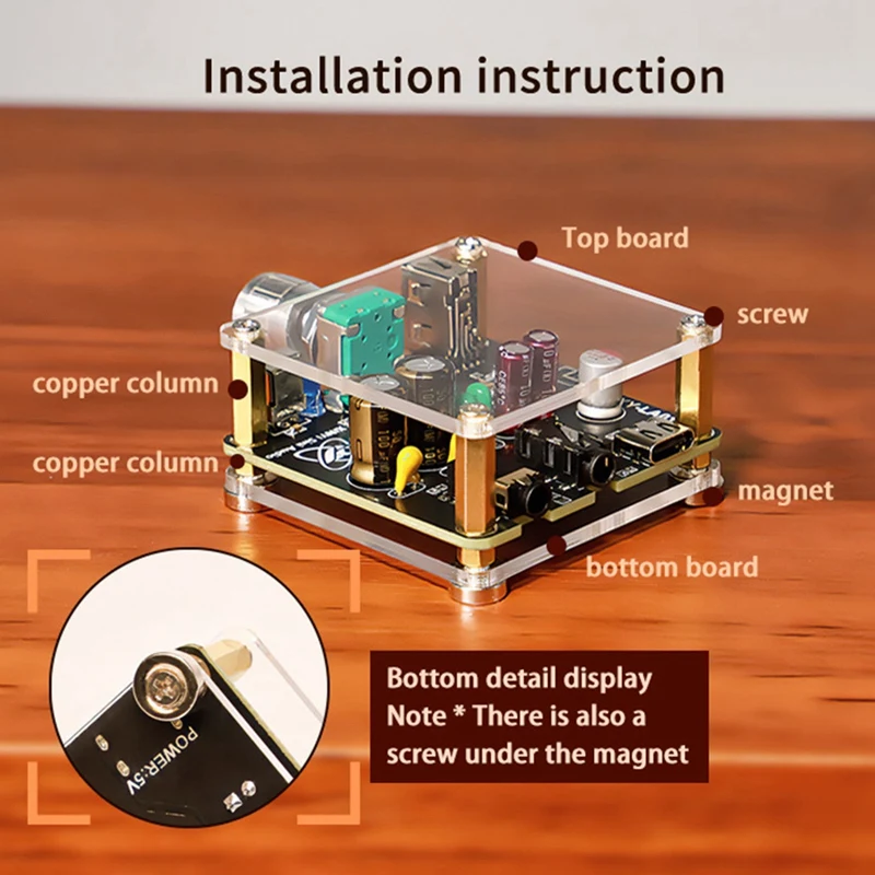 La01 Non-Destructive Hifi5.1 Bluetooth USB Flash Drive Decoding Board Player Audio Receiver Audio Amplifier Board Durable 1PCS