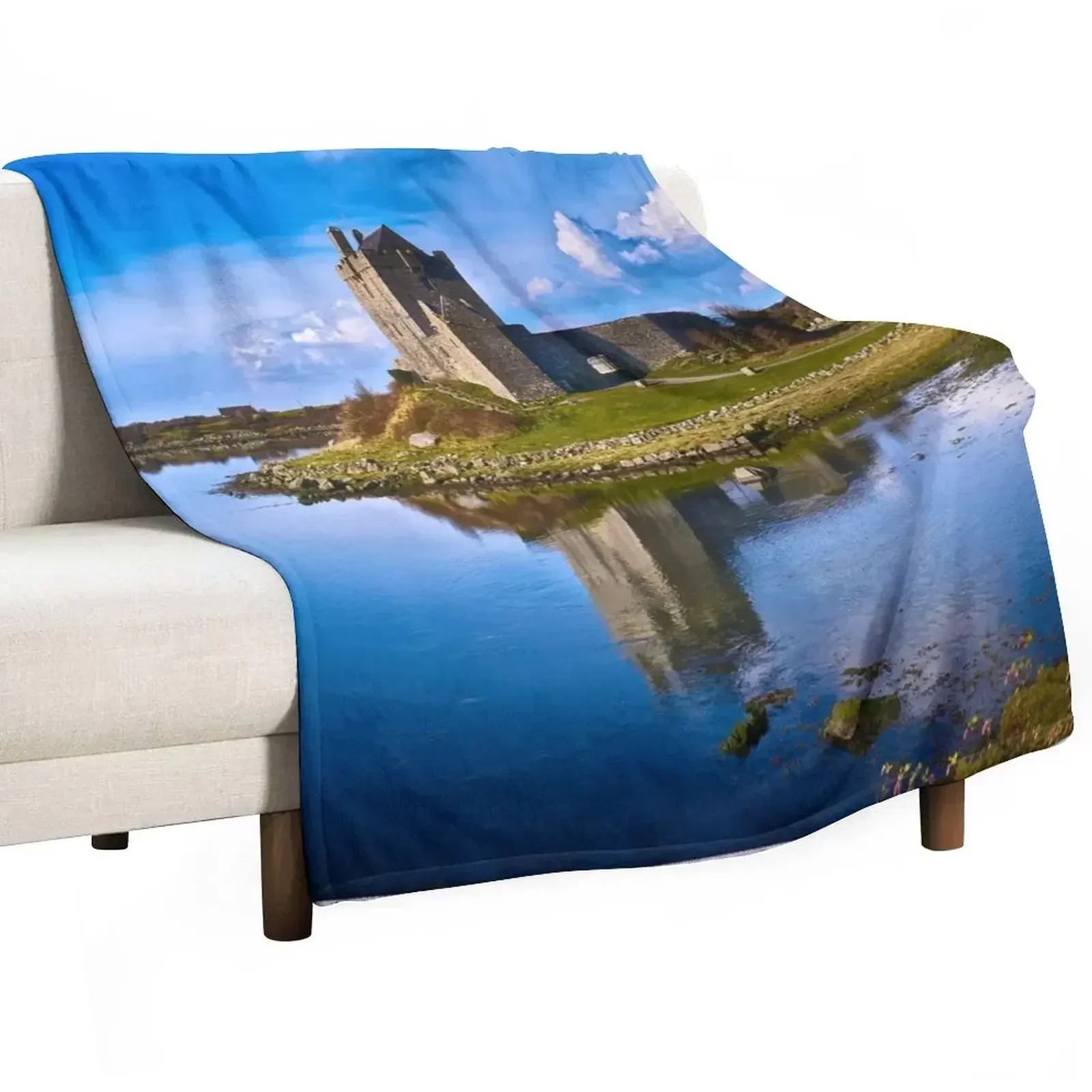 Dunguaire Castle, Kinvara, Ireland Throw Blanket Custom Vintage Decorative Throw Soft Beds Shaggy Blankets