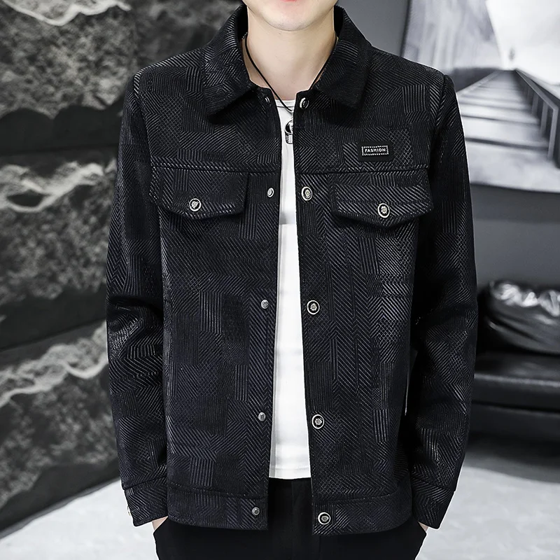 سترة رجالية عصرية غير رسمية بقصة ضيقة لربيع وخريف 2024 معطف وسيم عالي الجودة مطابق للألوان