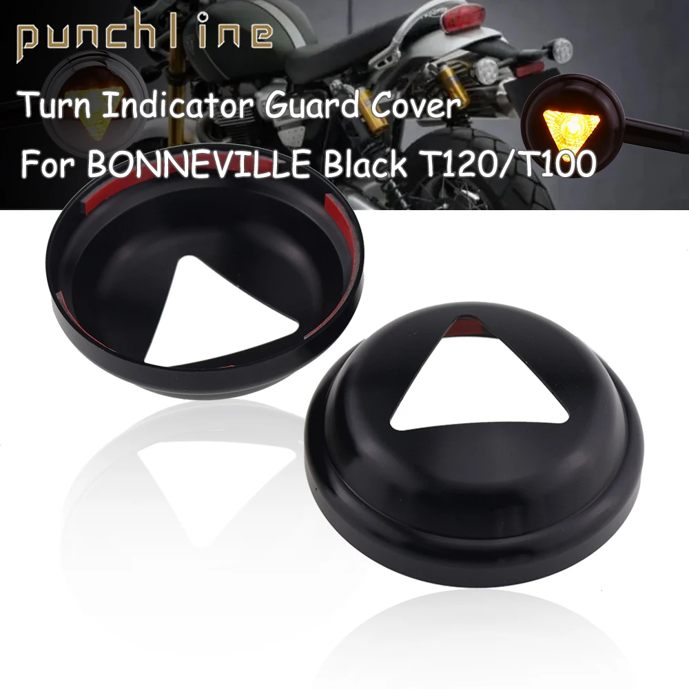 Fit BONNEVILLE SPEEDMASTER For BONNEVILLE Black T120 T100 Bobber Turn Signal Light Shields Protection Turn Indicator Guard Cover