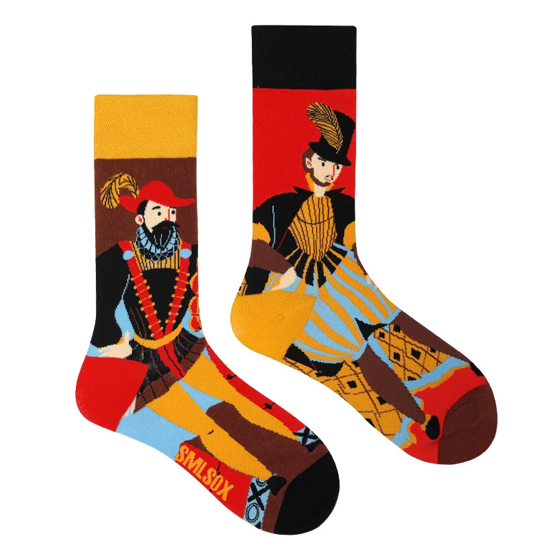 Calcetines de algodón para hombre y mujer, medias de tubo medio alto, coloridas, estilo Hip Hop, para monopatín, novedad de 2023