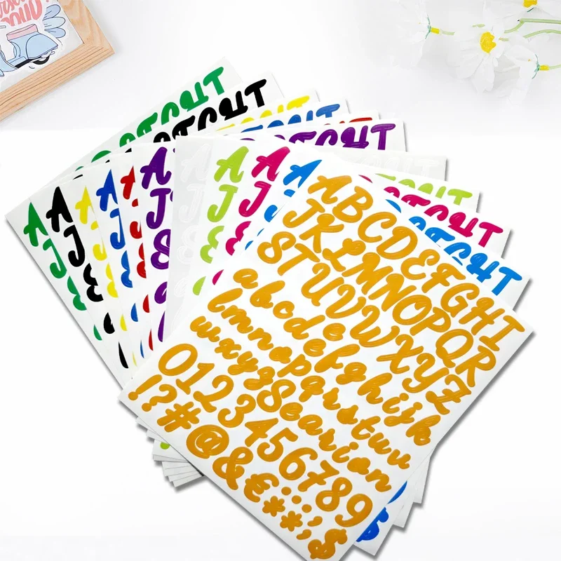 Alphanumeric Sticker Ledger Decorative Material Sticker DIY Student Creative Waterproof Sticker Teacher Student Reward Sticker